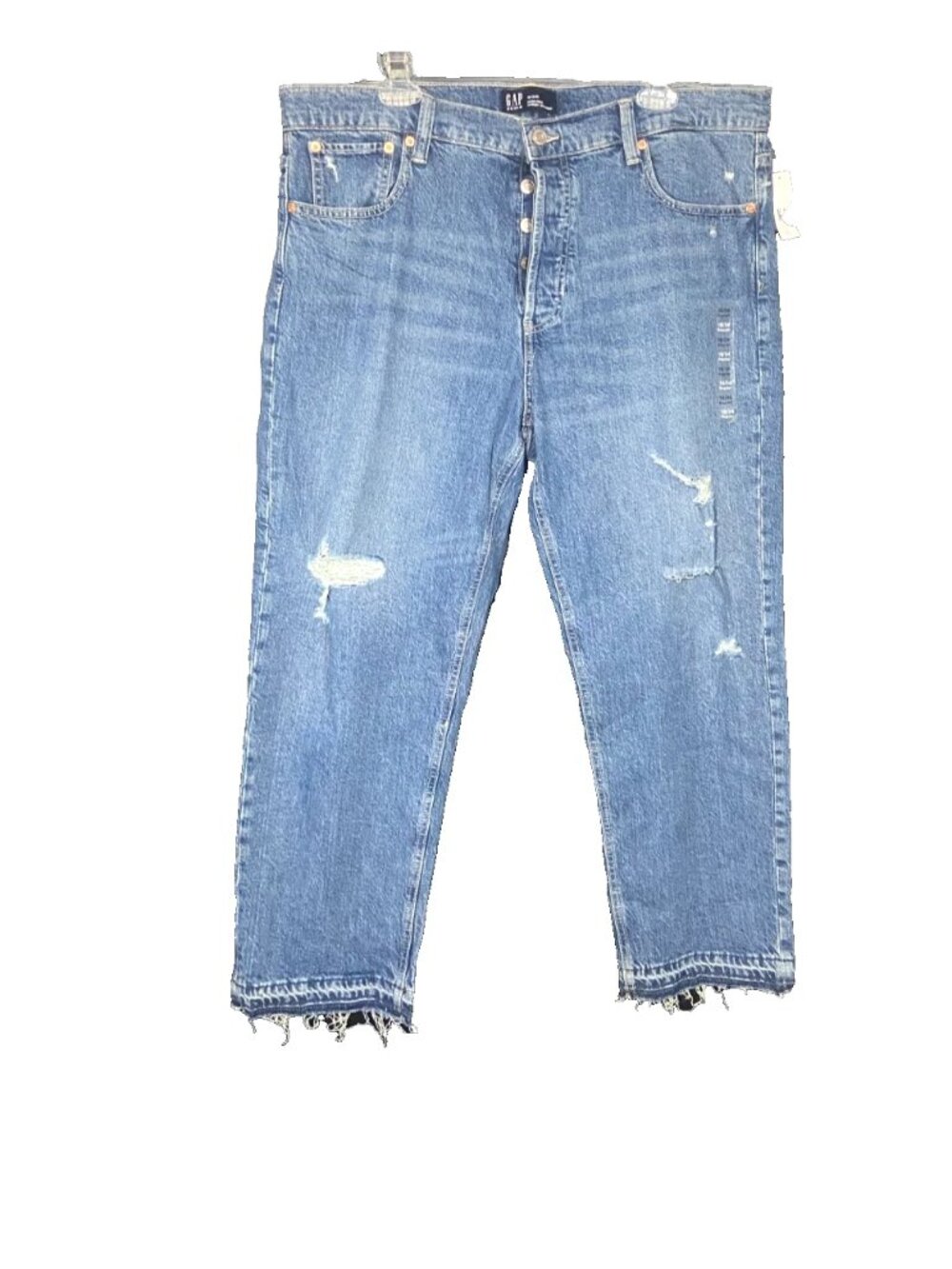 Gap Womens High Rise Cheeky Straight Leg Crop Jeans Sz 18 Short Button Fly NWT